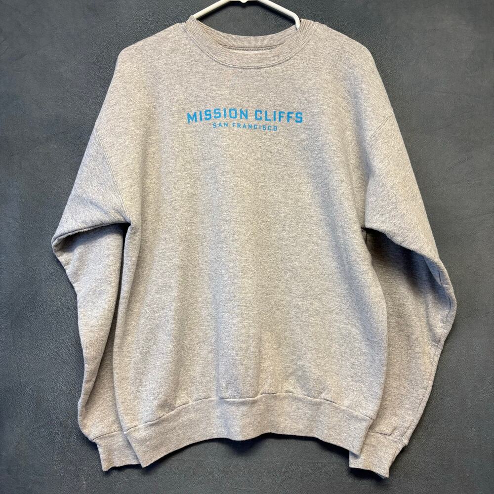 Vintage Hanes Mission Cliffs San Francisco Gray Sweatshirt M EcoSmart Climbing